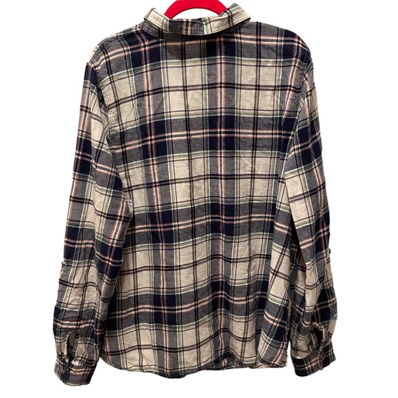 Maurices Plaid Cotton Long Sleeve Button Down with 3/4 Tab Sleeves - Picture 6 of 8